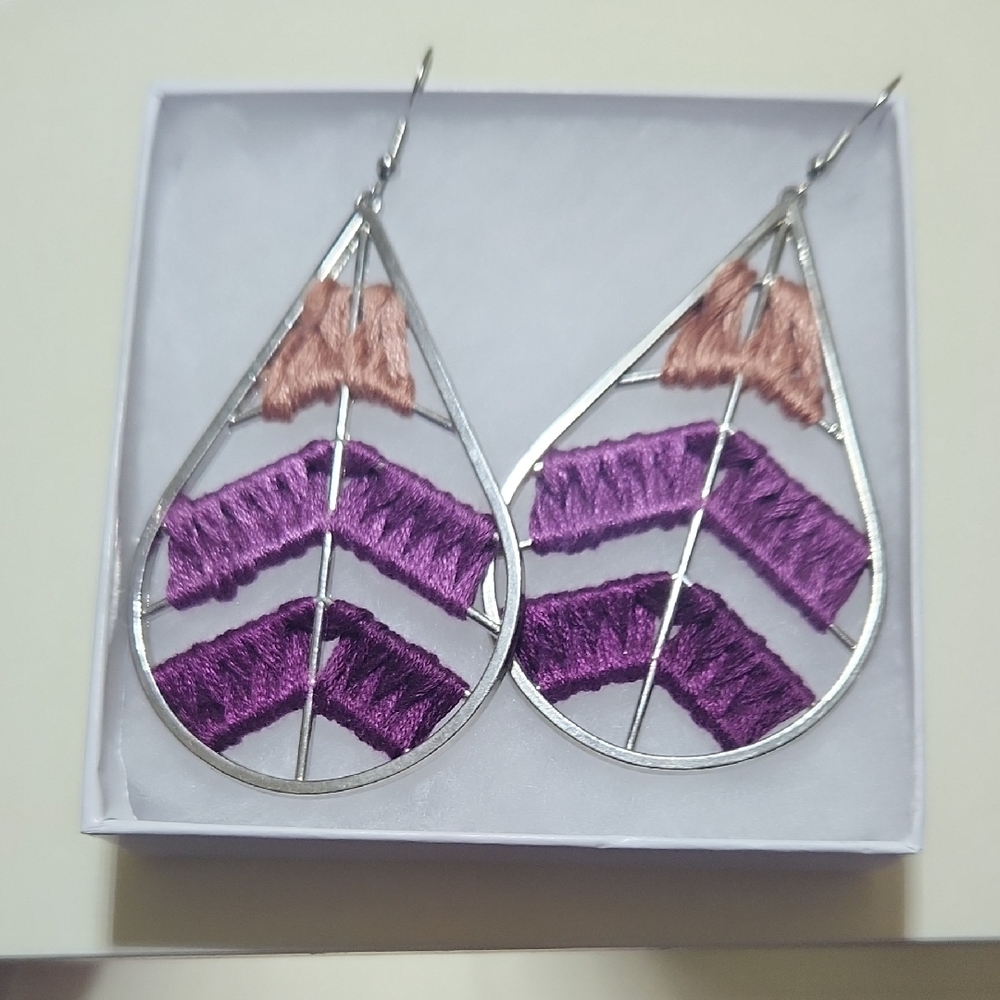 Paparazzi Purple and Pink Geometric Earrings